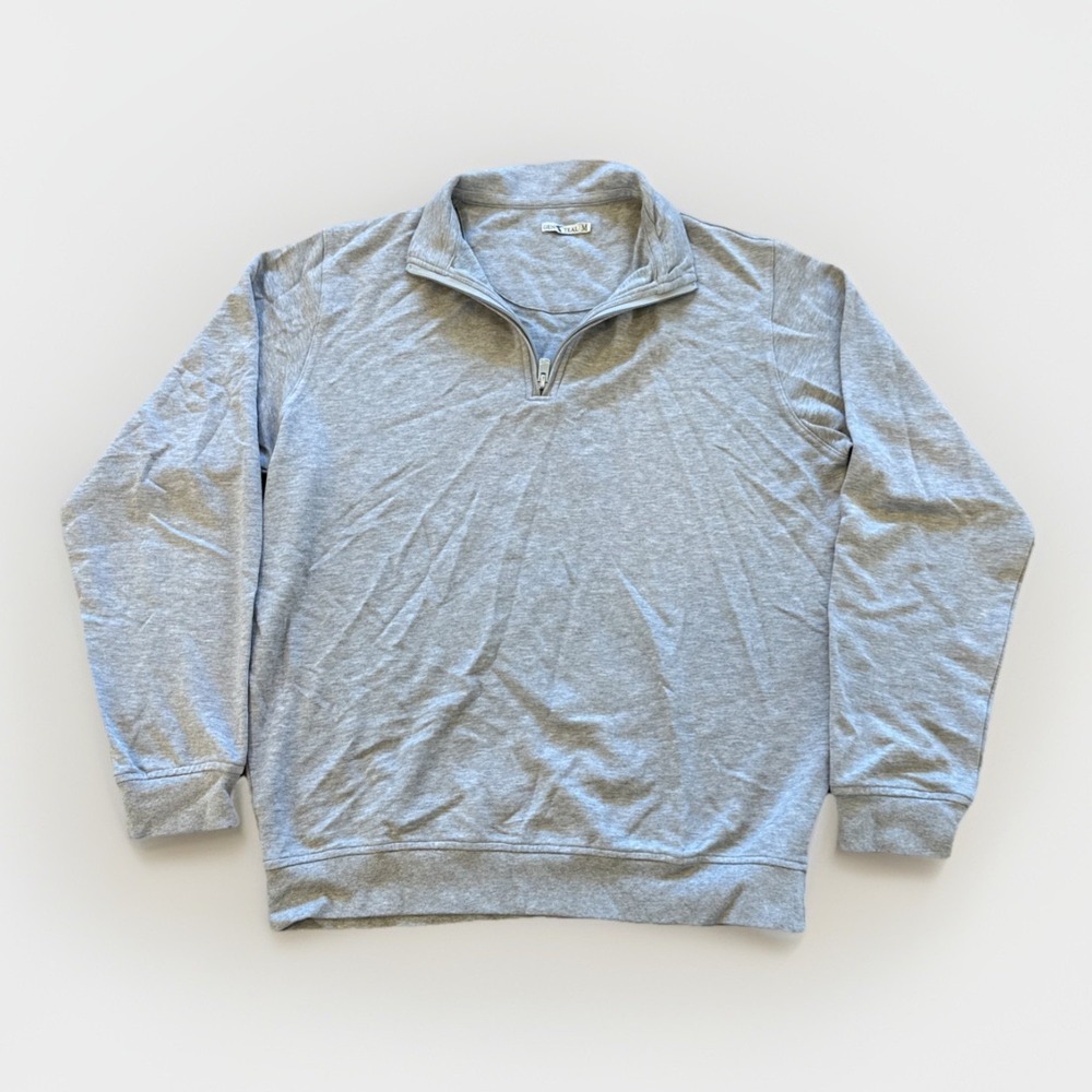 Genteal 1/4 Zip Pullover Sweater Mens M Brown Golf Preppy Cotton‎